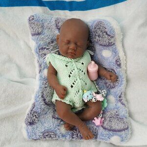 🆕Kids 7 Inch Reborn Baby Dolls Silicone Body Baby Girl Realistic Newborn Baby